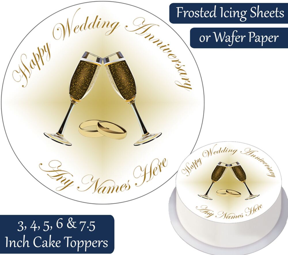 Wedding Anniversary Personalised Cake Topper