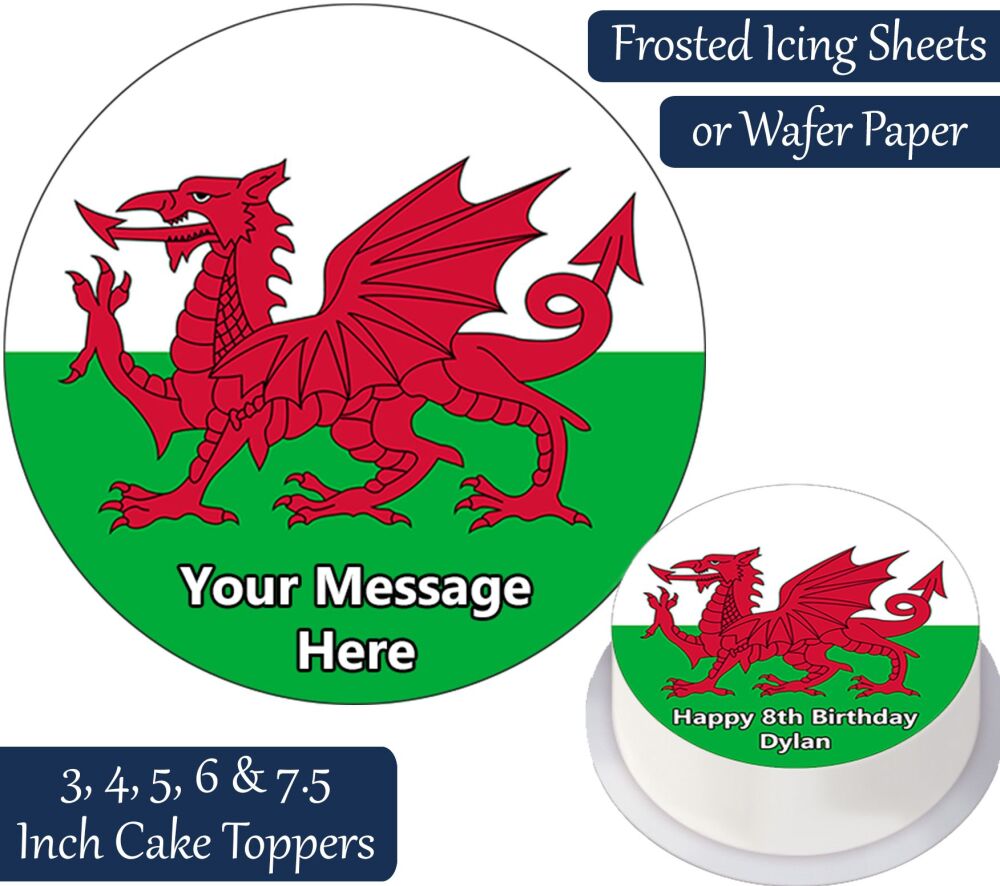 Welsh Flag Personalised Cake Topper