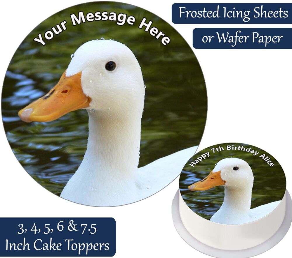 White Duck Personalised Cake Topper