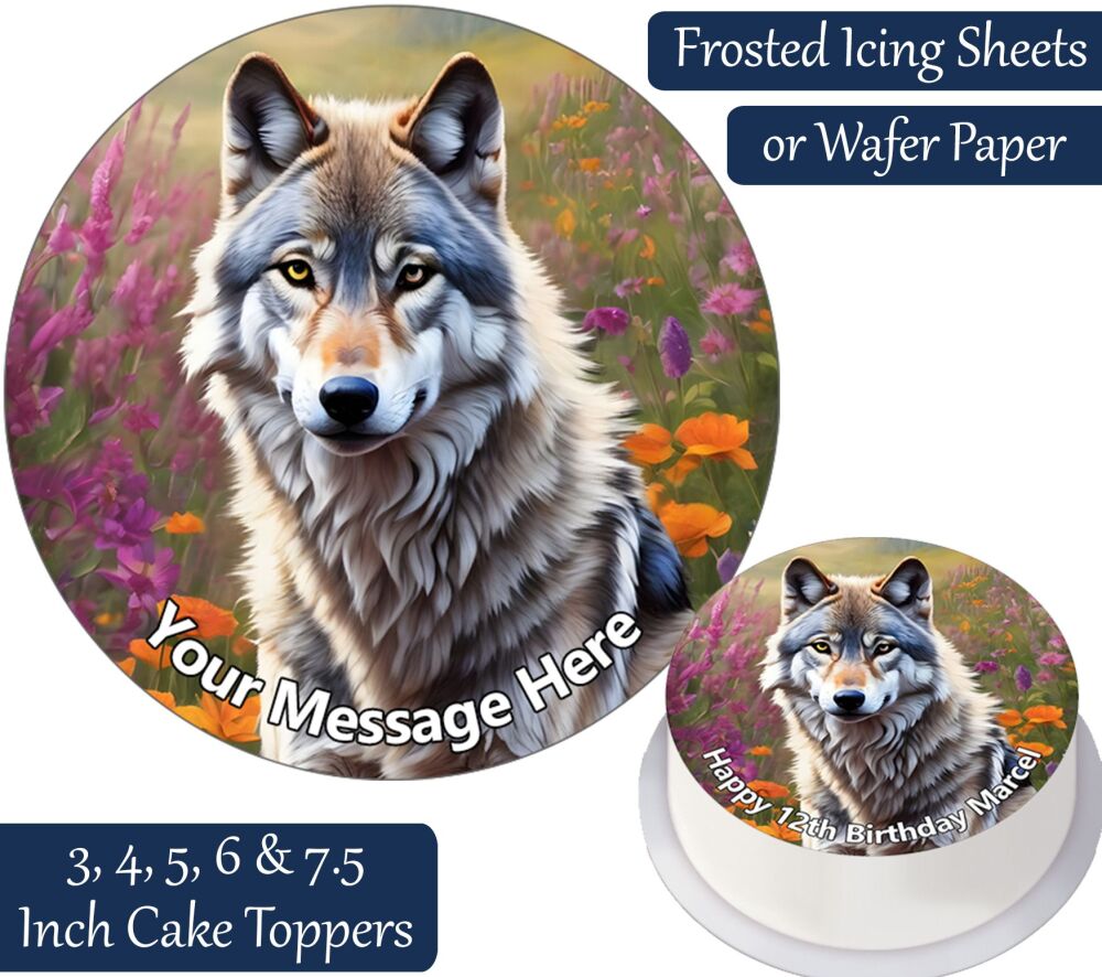 Wolf Cartoon Personalised Cake Topper