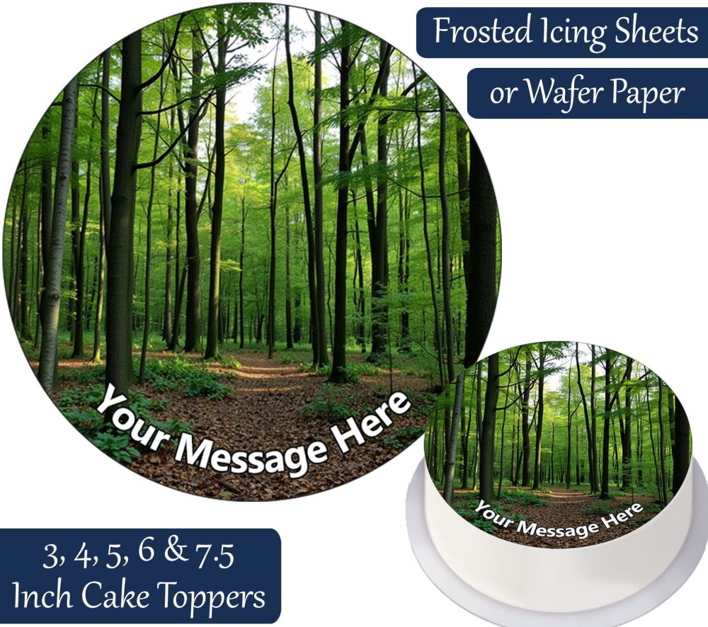 Woodland Forest Trees Personalised Cake Topper