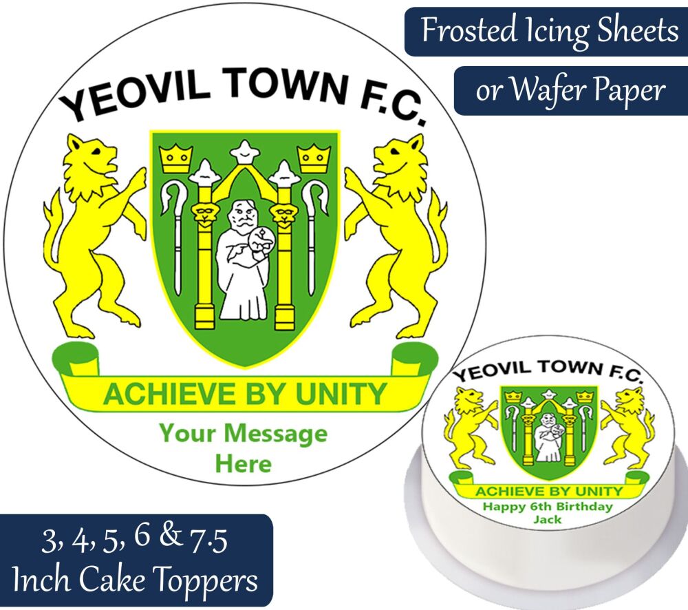 Yeovil Town Football Personalised Cake Topper