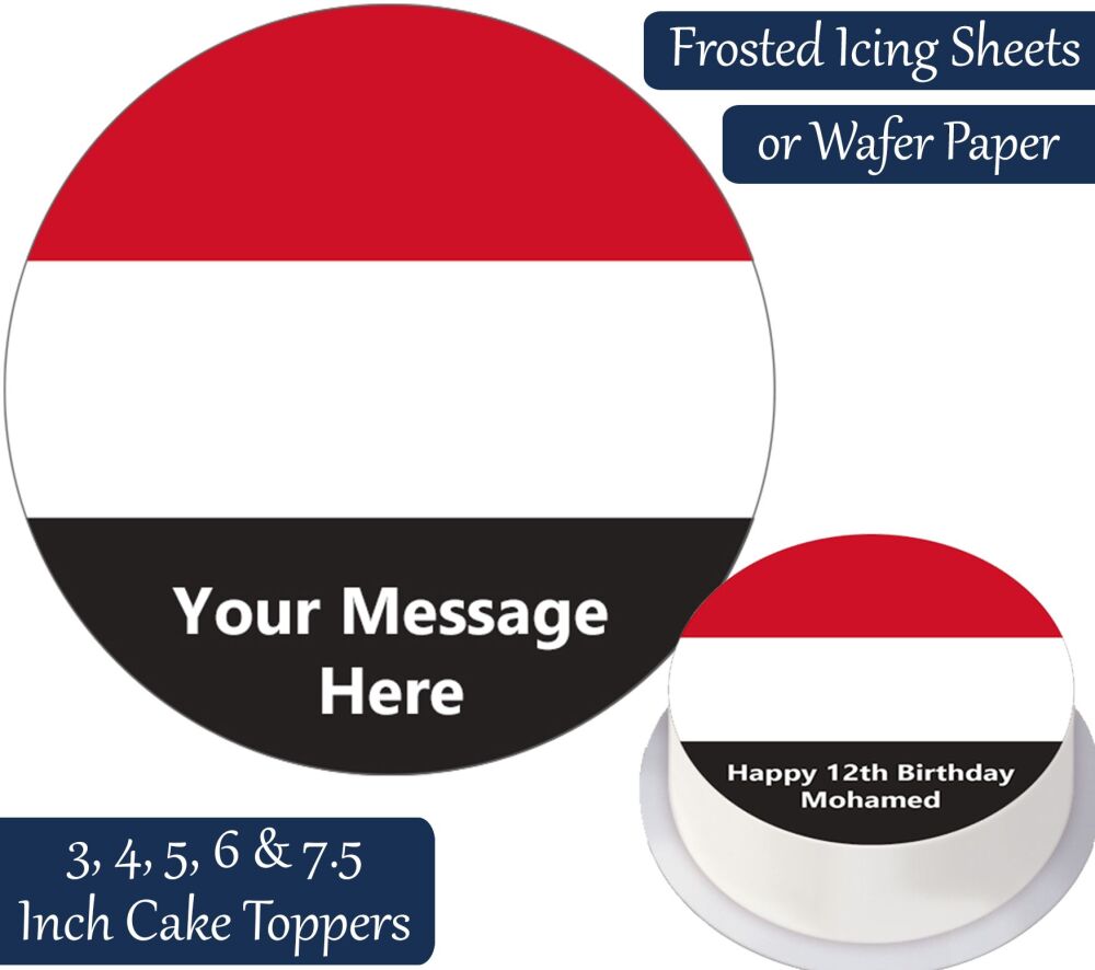 Yemen Flag Personalised Cake Topper