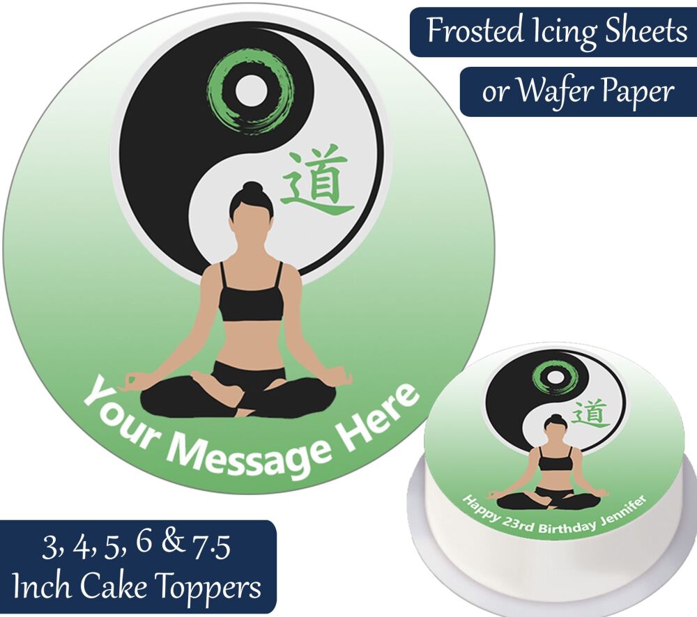 Yoga Lotus Pose Personalised Cake Topper
