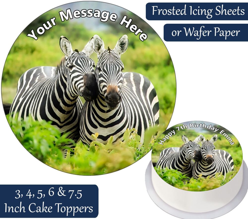 Zebra Personalised Cake Topper