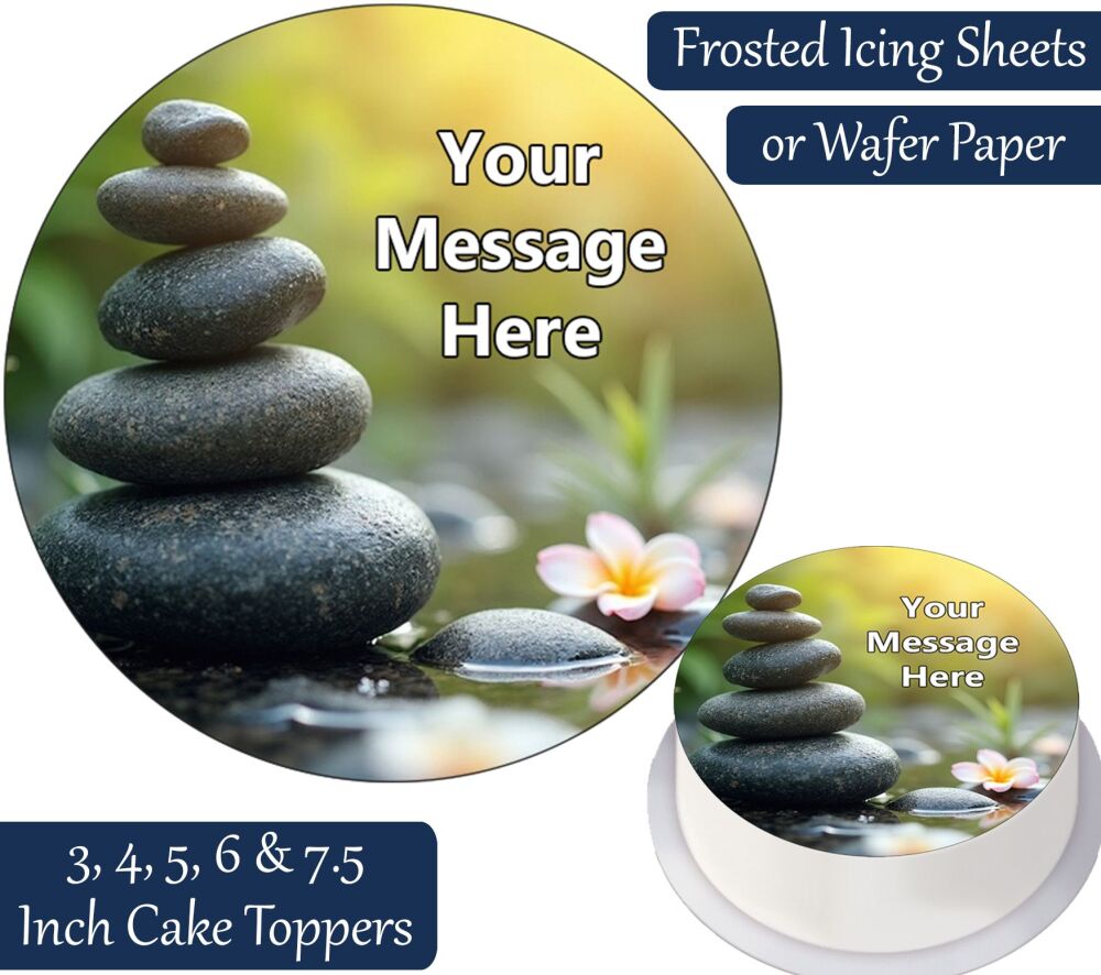 Zen Stones Meditation Personalised Cake Topper