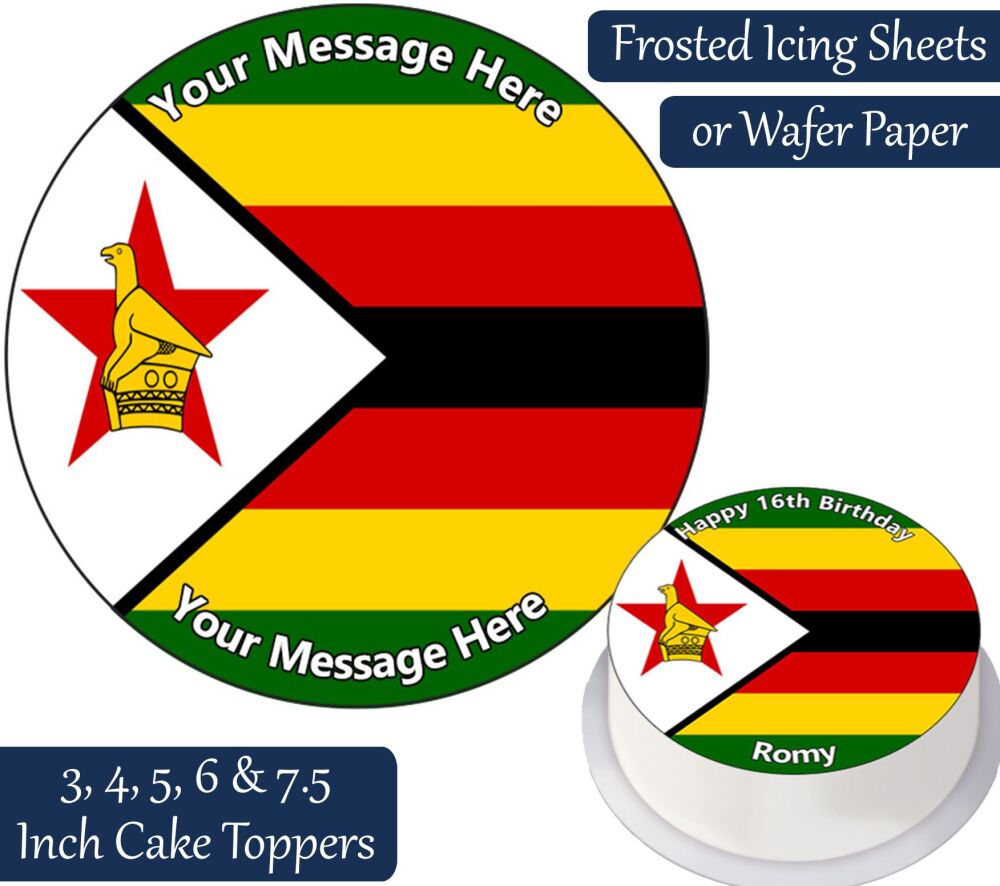Zimbabwe Flag Personalised Cake Topper