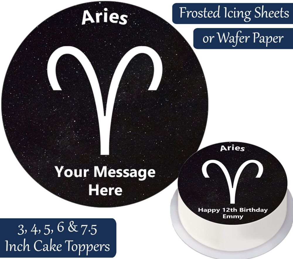 Zodiac Aries Personalised Cake Topper