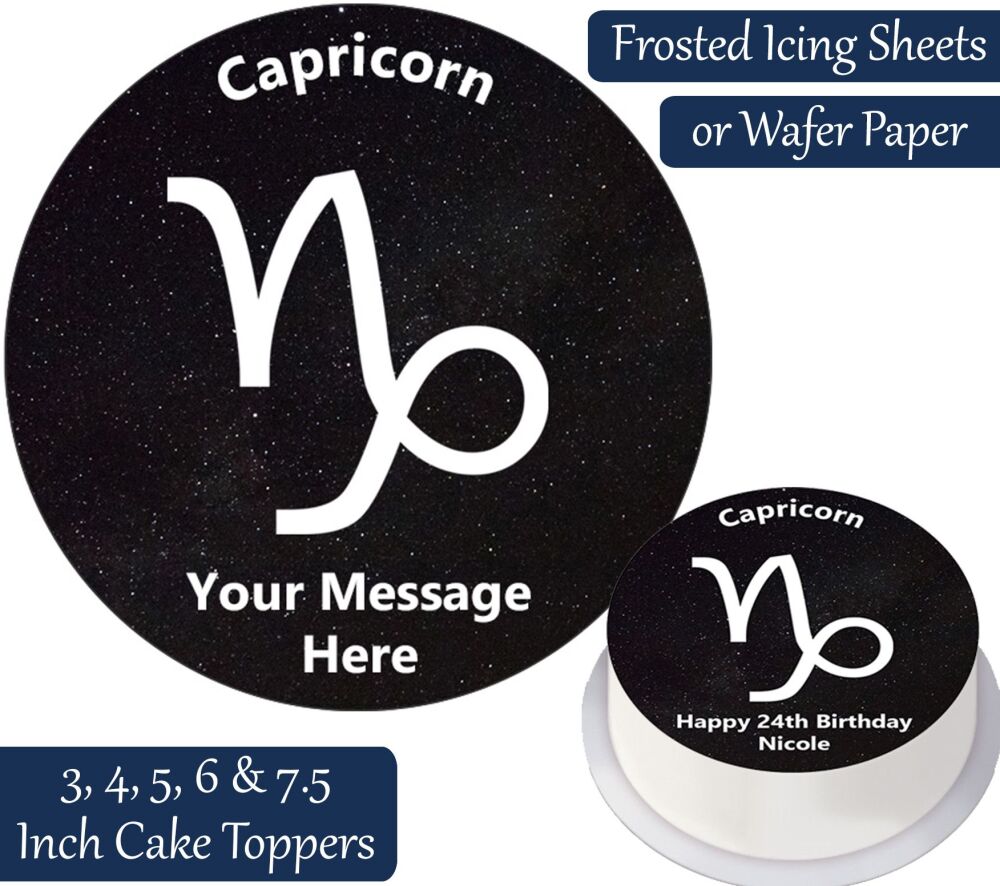 Zodiac Capricorn Personalised Cake Topper