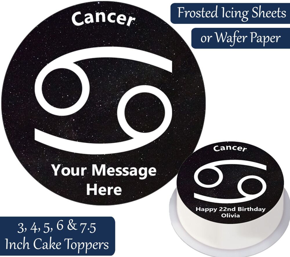 Zodiac Cancer Personalised Cake Topper