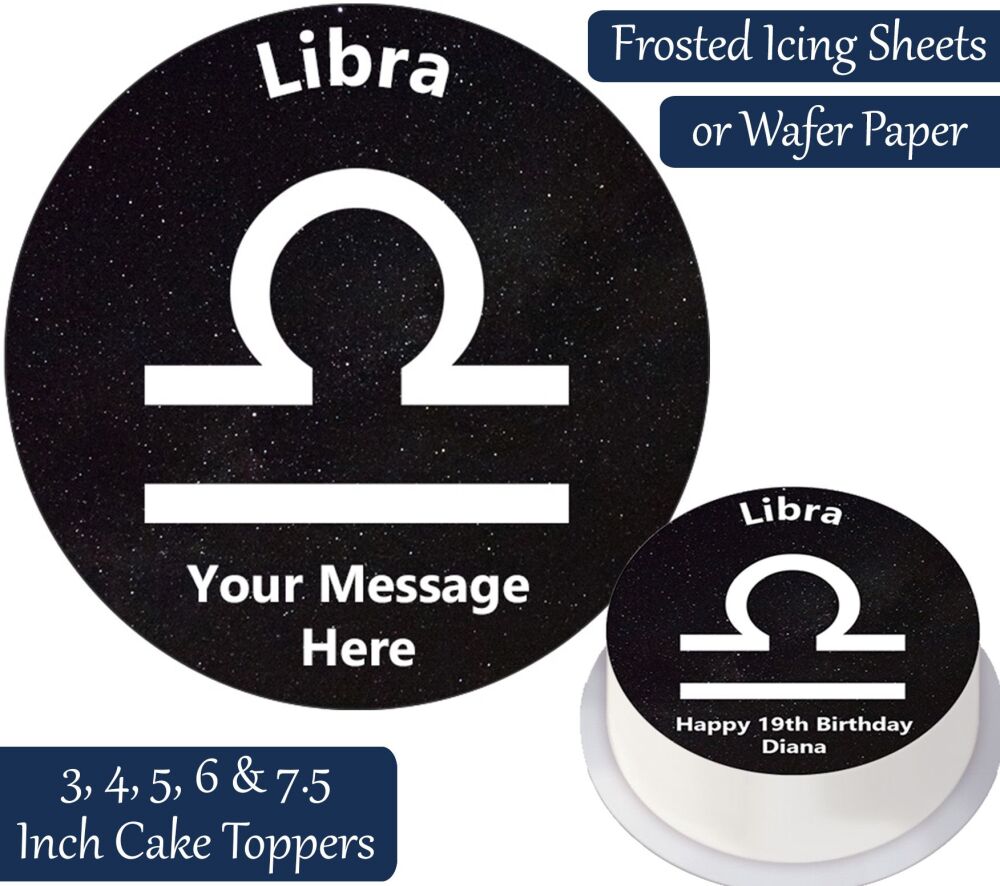 Zodiac Libra Personalised Cake Topper