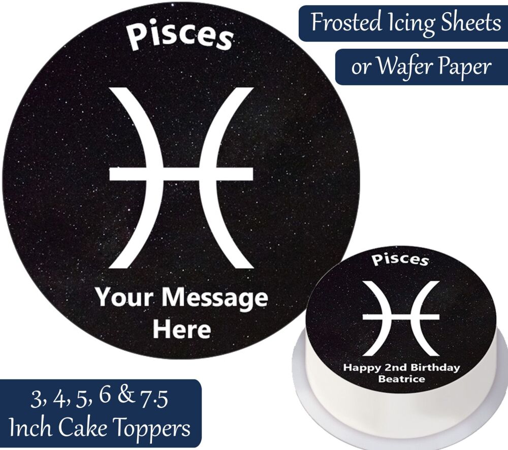 Zodiac Pisces Personalised Cake Topper