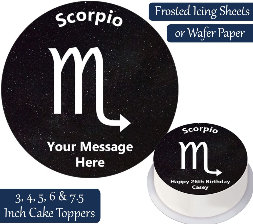 Zodiac Scorpio Personalised Cake Topper