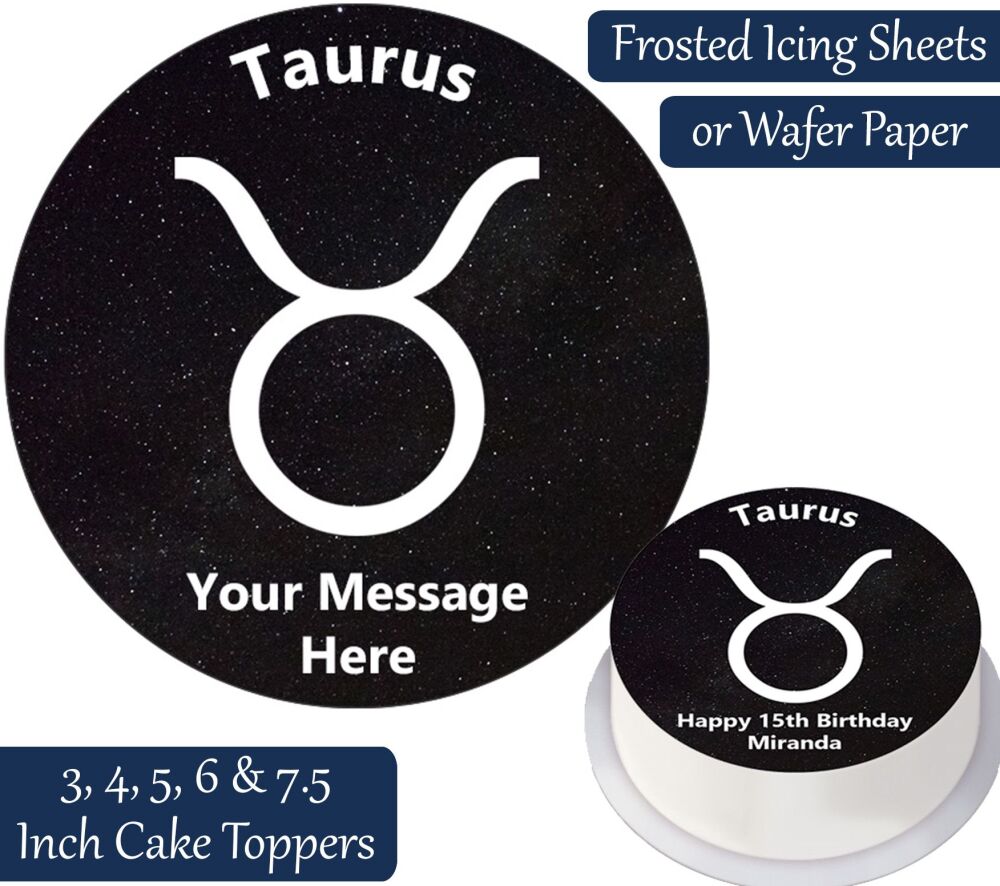 Zodiac Taurus Personalised Cake Topper