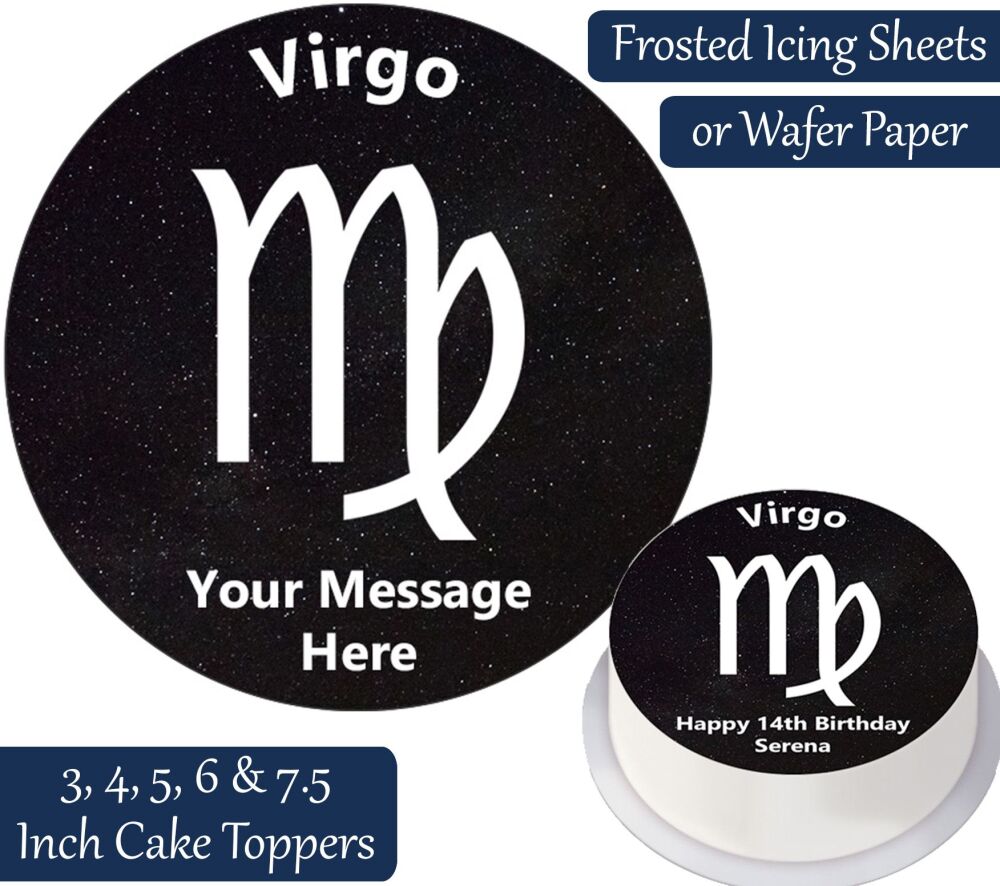 Zodiac Virgo Personalised Cake Topper