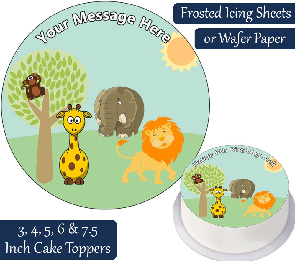 Zoo Animals Personalised Cake Topper