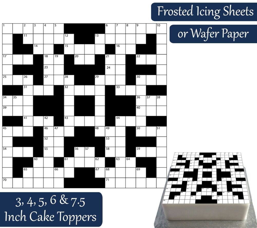 Crossword Square Cake Topper