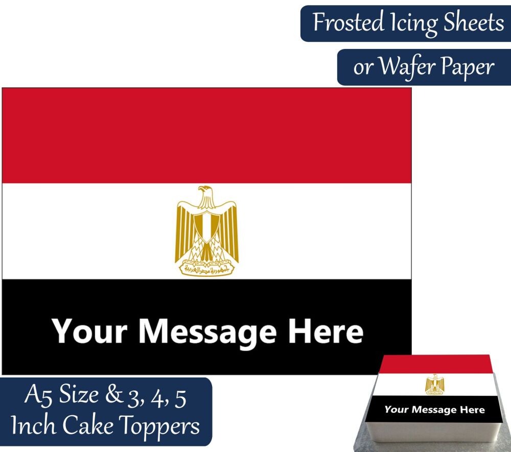 Egypt Flag A5 Rectangular Personalised Cake Topper