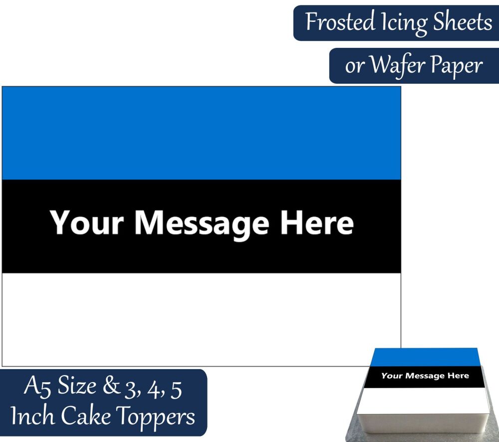 Estonia Flag A5 Rectangular Personalised Cake Topper