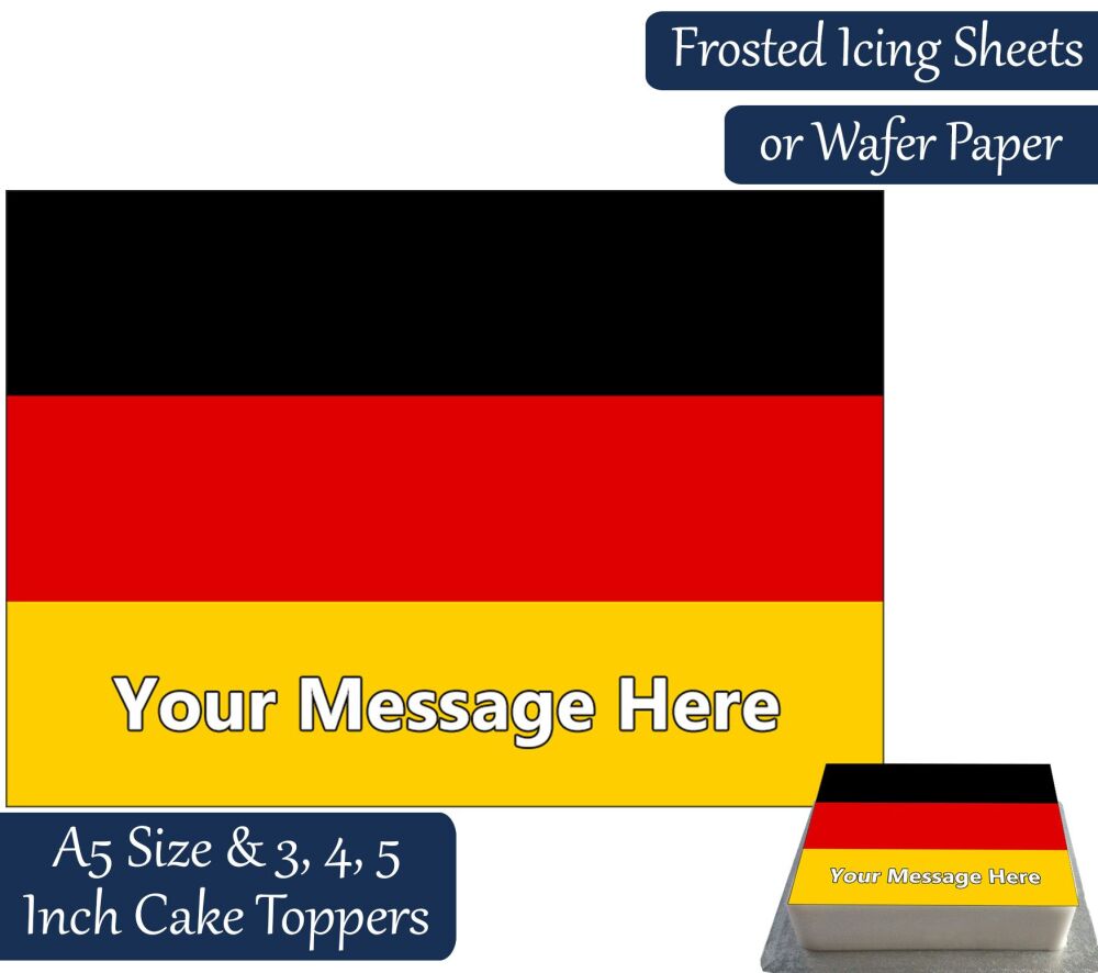 Germany Flag A5 Rectangular Personalised Cake Topper