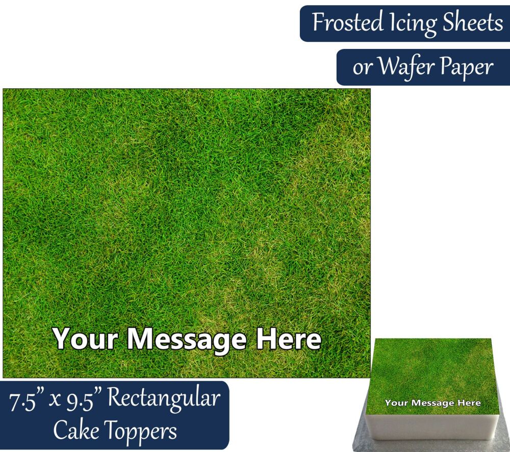 Grass Print Rectangular Cake Topper
