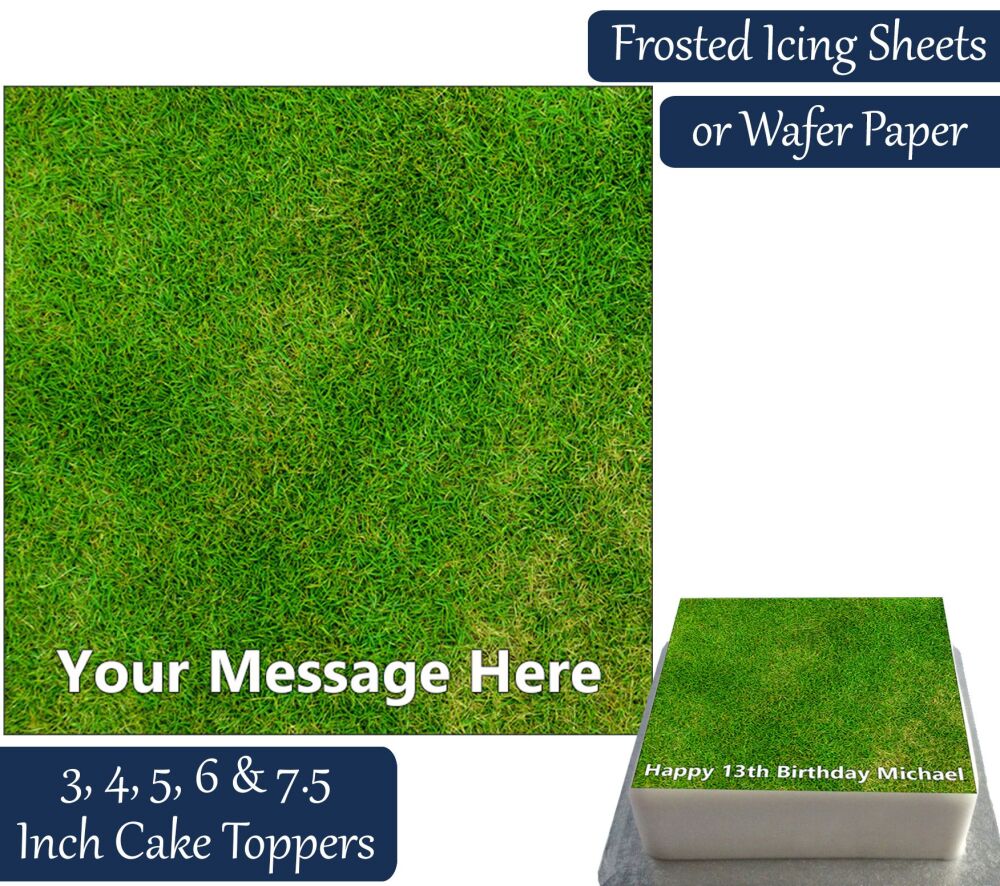 Grass Square Personalised Cake Topper