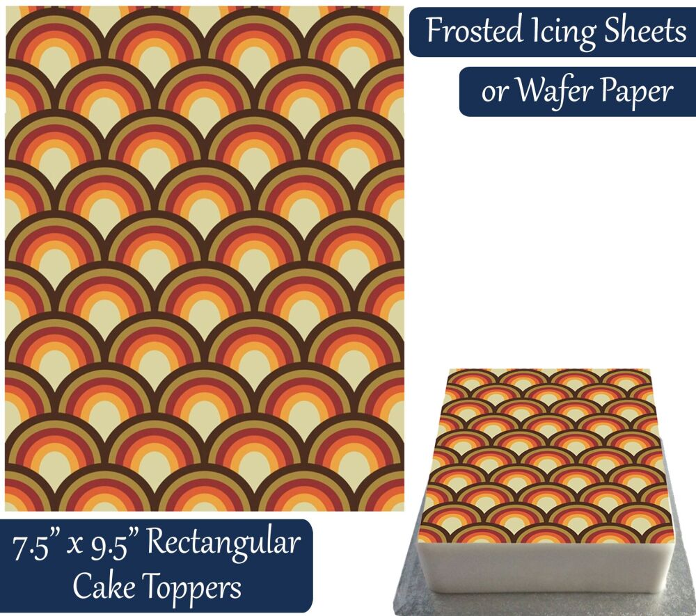 Groovy Cake Wrap Rectangular Cake Topper