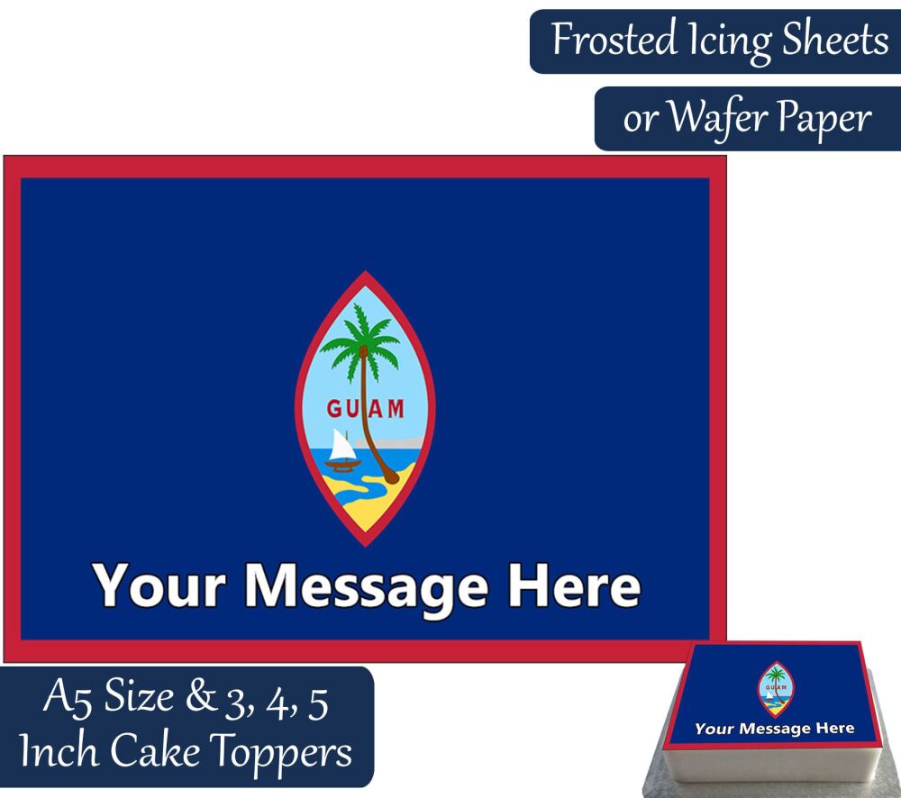 Guam Flag A5 Rectangular Personalised Cake Topper