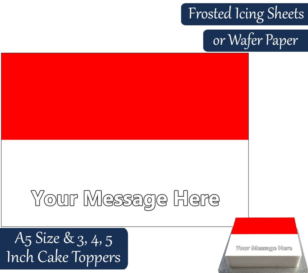 Indonesia Flag A5 Rectangular Personalised Cake Topper