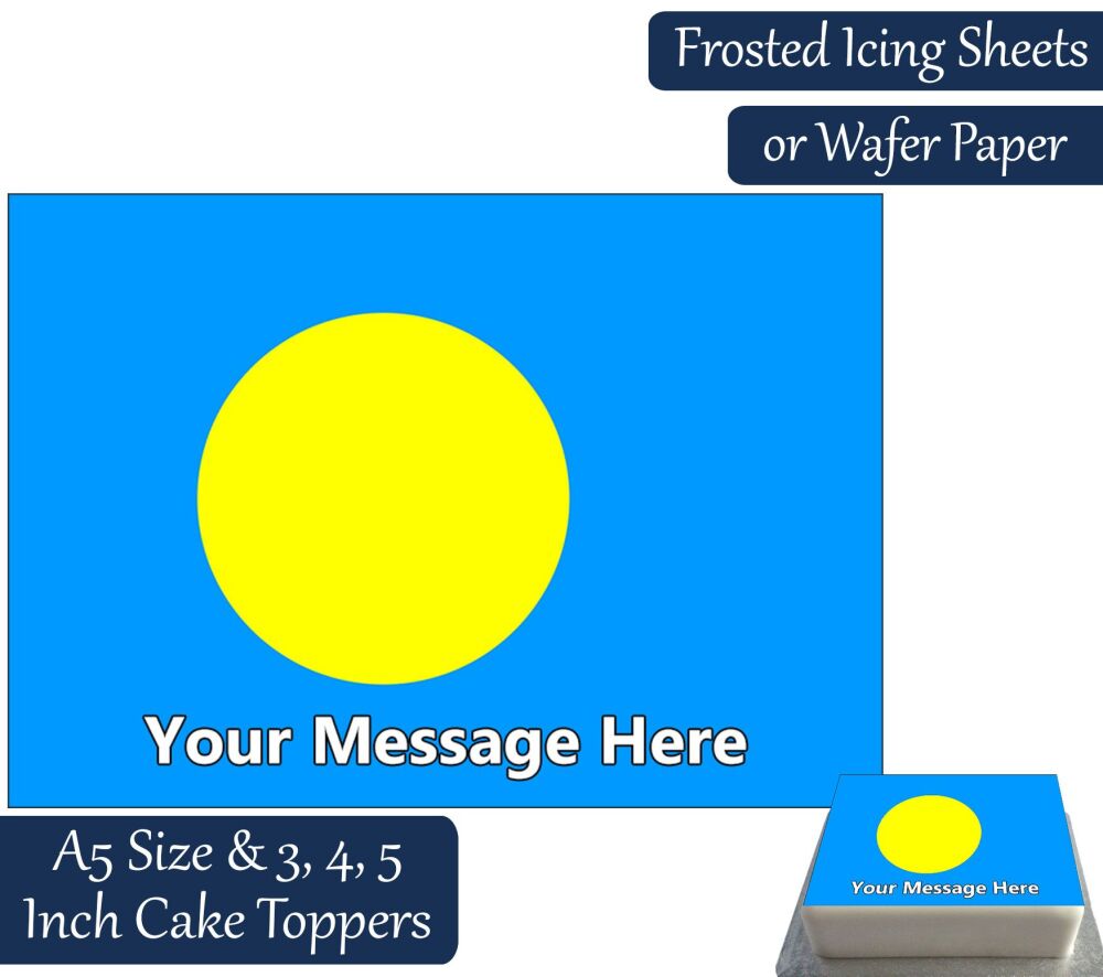 Palau Flag A5 Rectangular Personalised Cake Topper