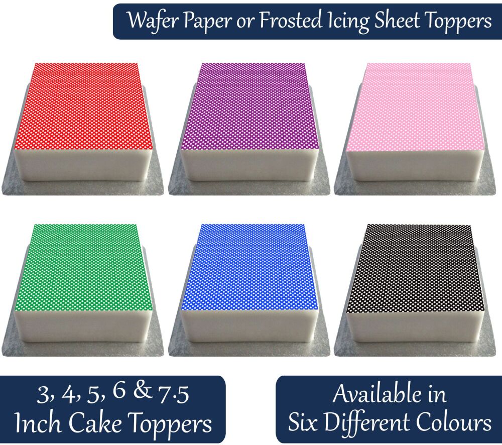 Polka Dot Square Cake Topper