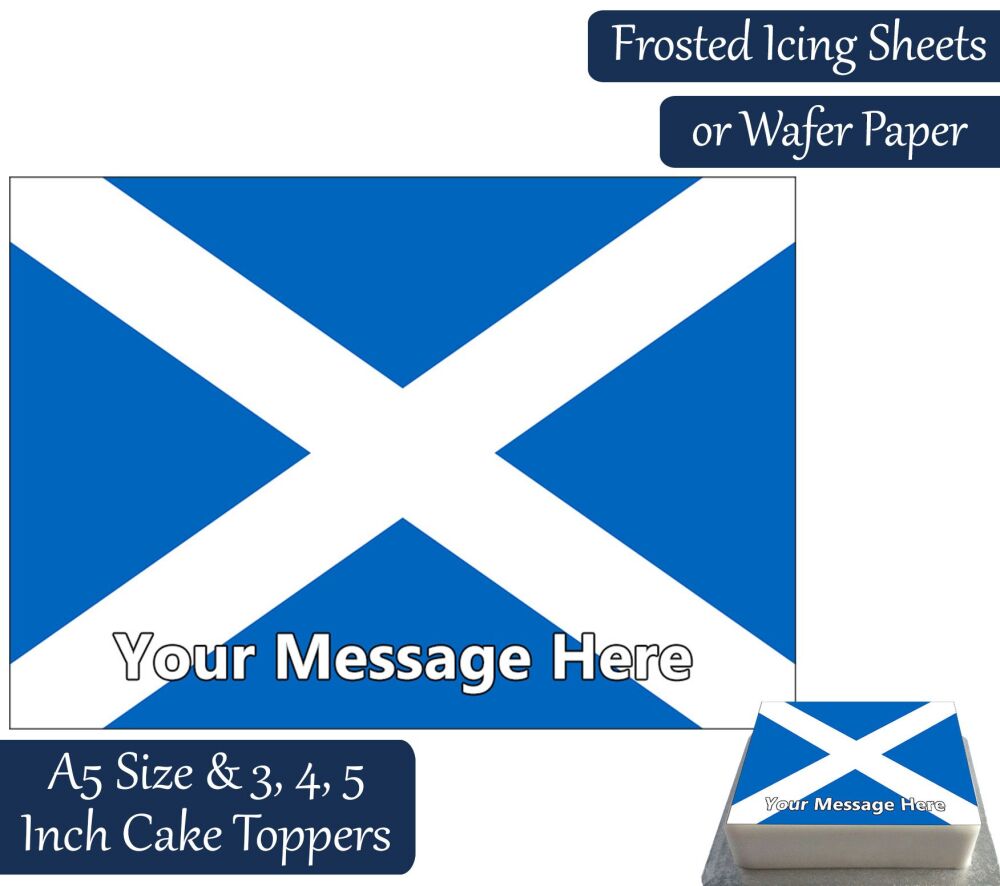Scotland Flag A5 Rectangular Personalised Cake Topper