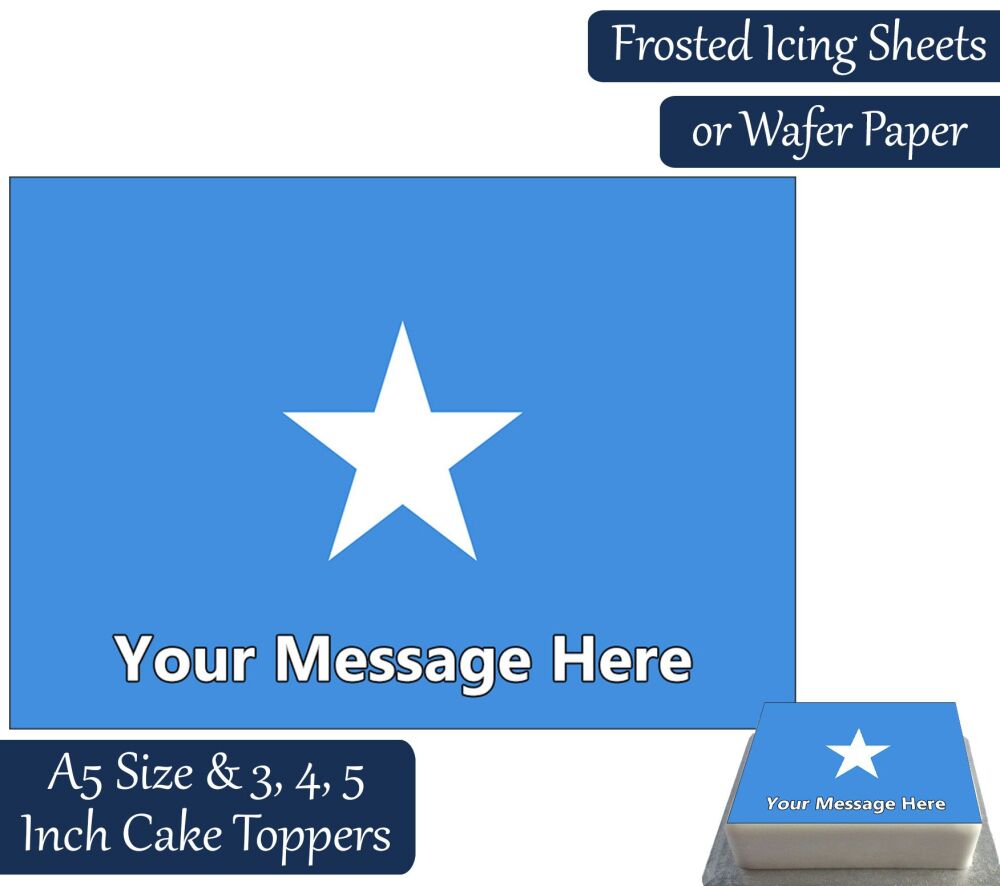 Somalia Flag A5 Rectangular Personalised Cake Topper