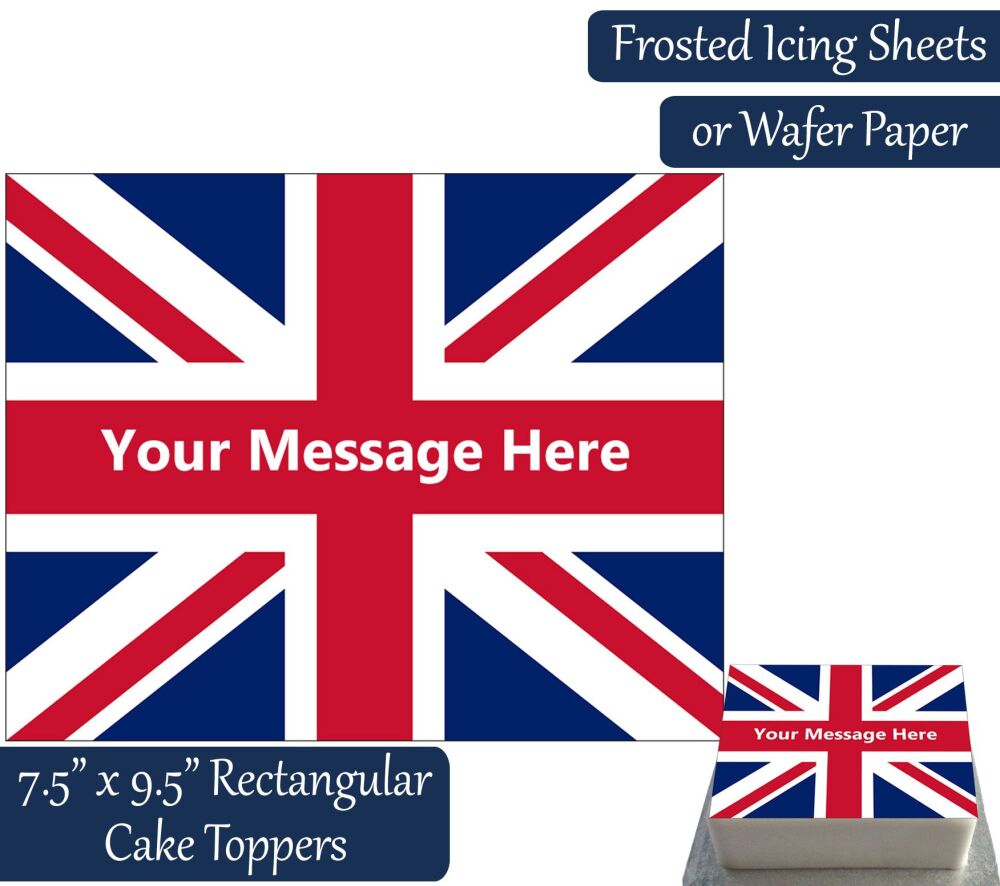 Union Jack Flag Rectangular Cake Topper