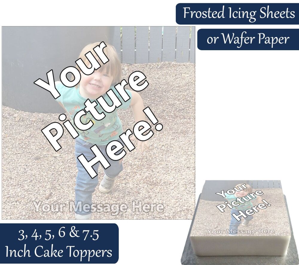 Your Own Personalised Photo Square Cake Topper