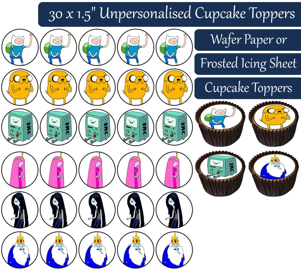 Adventure Time - 30 Cupcake Toppers