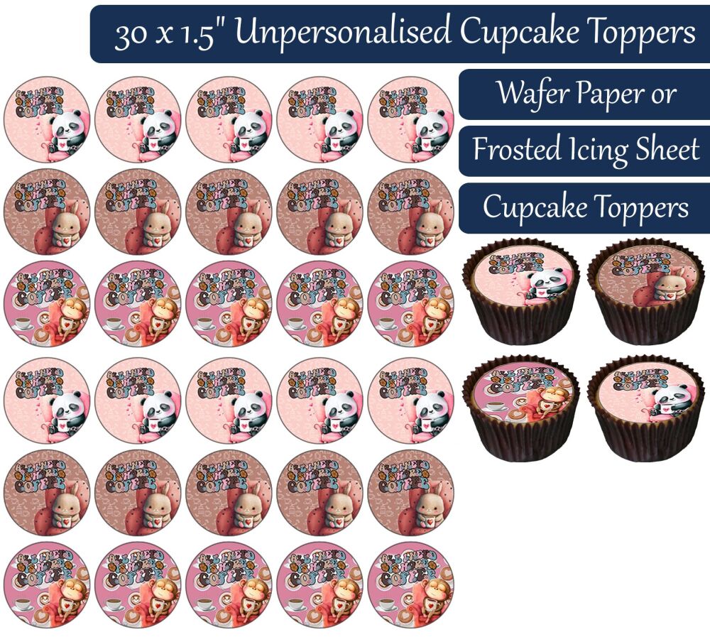 All I Need Is More Coffee - 30 Cupcake Toppers