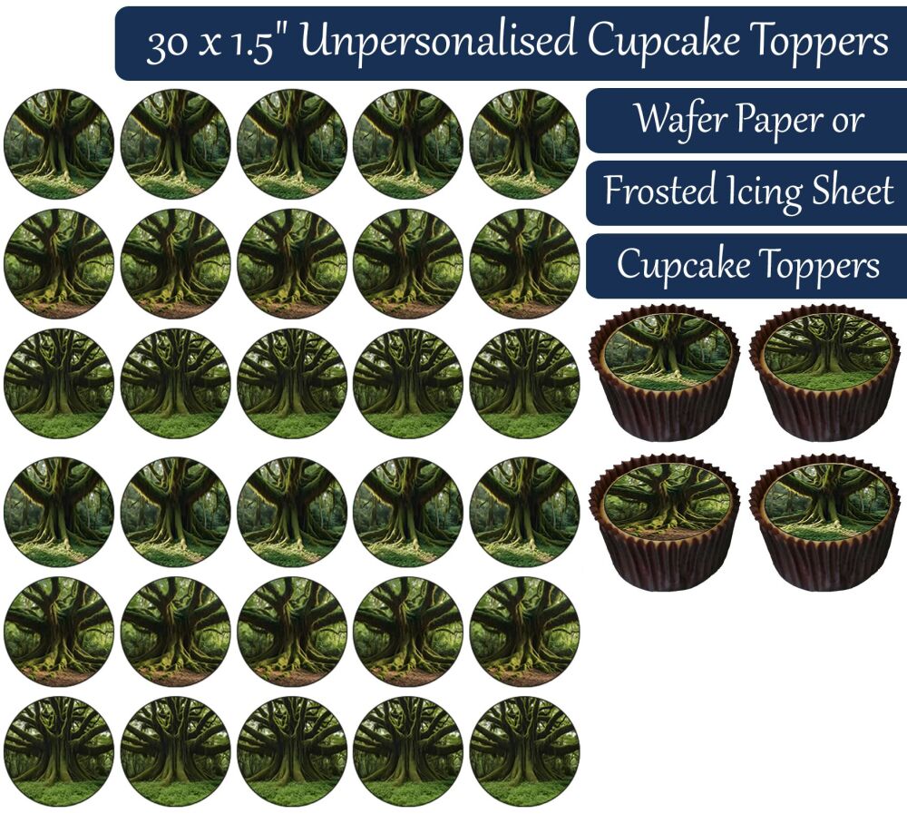 Ancient Trees - 30 Cupcake Toppers