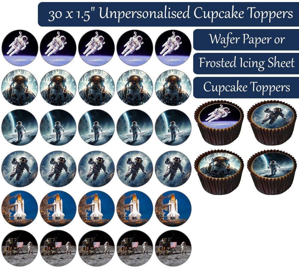 Astronaut - 30 Cupcake Toppers