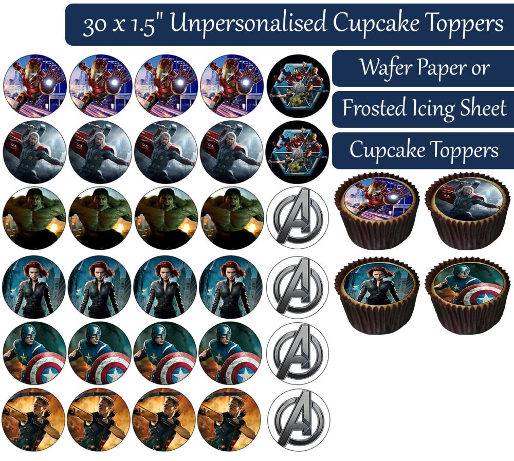 Avengers - 30 Cupcake Toppers