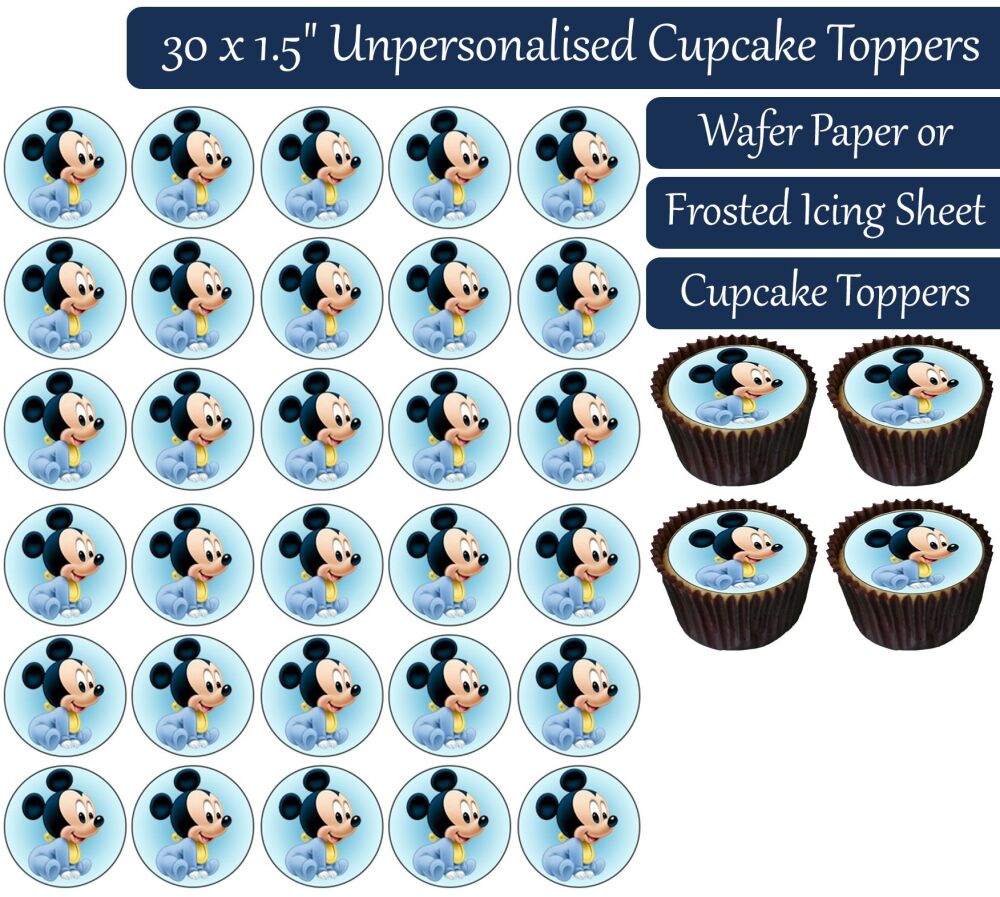 Baby Mickey - 30 Cupcake Toppers