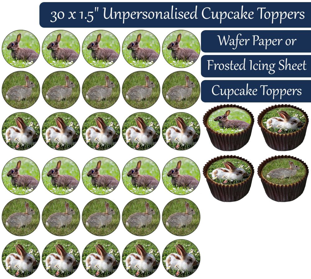 Baby Rabbit - 30 Cupcake Toppers