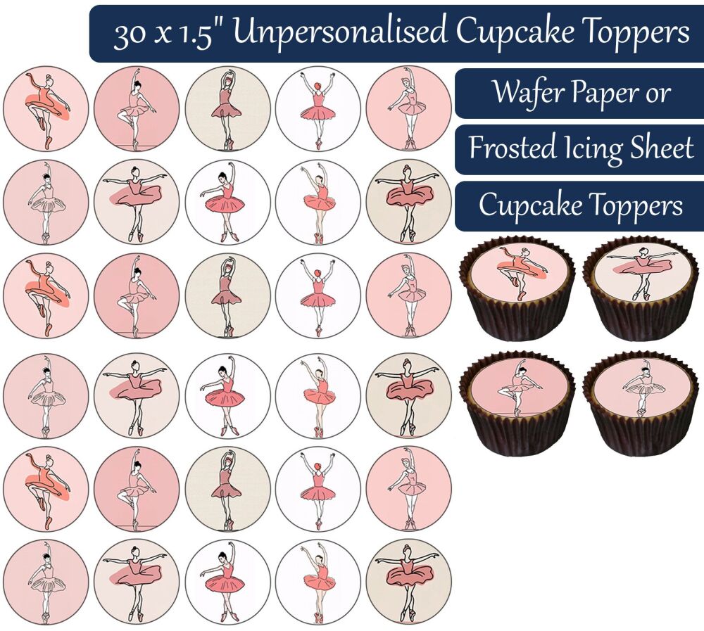 Ballerina - 30 Cupcake Toppers