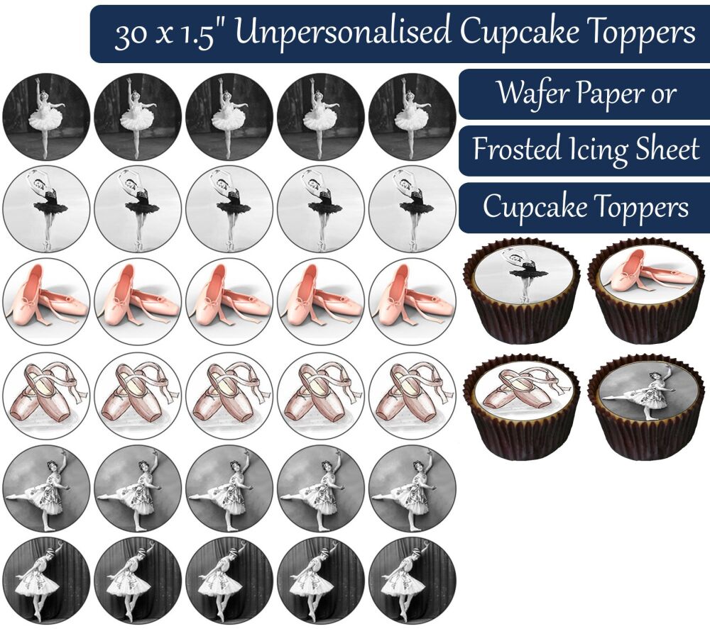 Ballet - 30 Cupcake Toppers