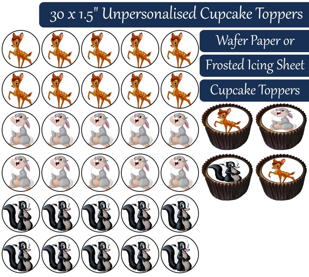 Bambi - 30 Cupcake Toppers