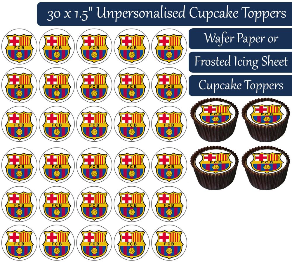 Barcelona Football - 30 Cupcake Toppers