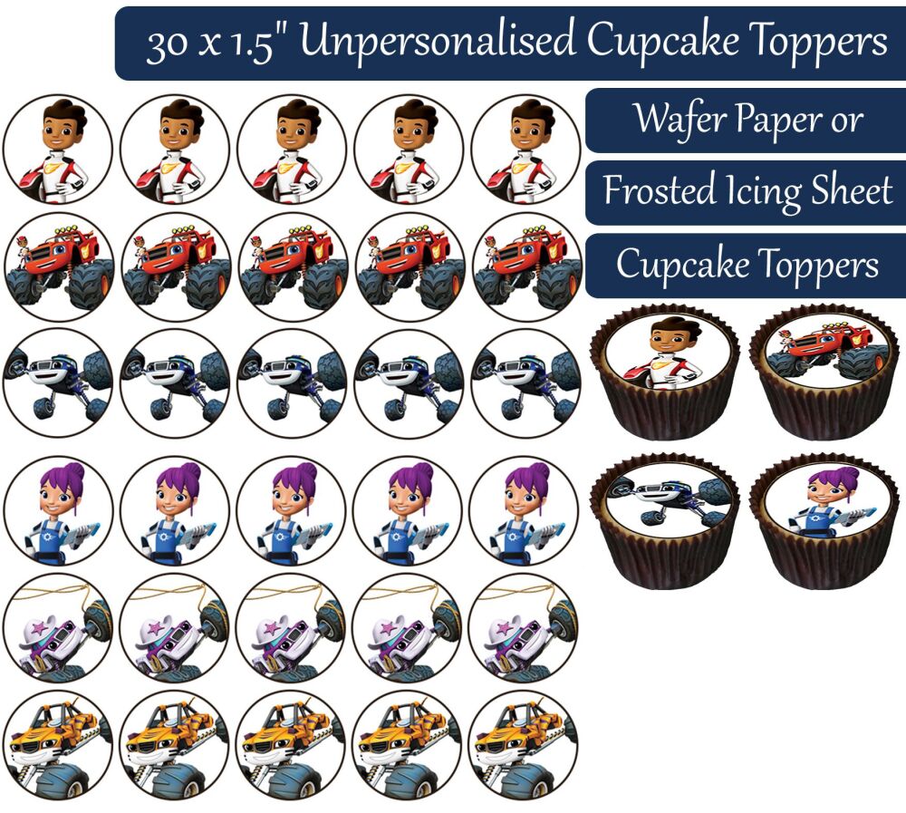 Blaze And The Monster Machines - 30 Cupcake Toppers