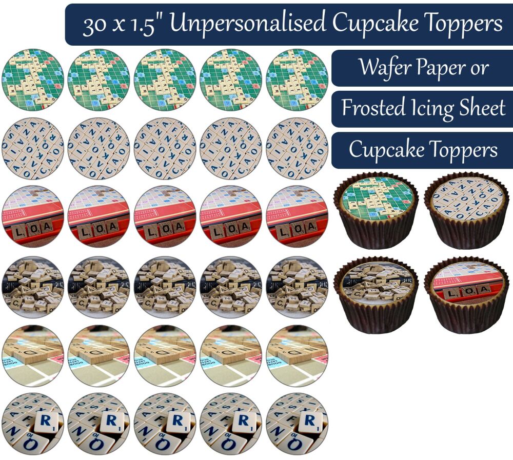 Board Game Tiles - 30 Cupcake Toppers