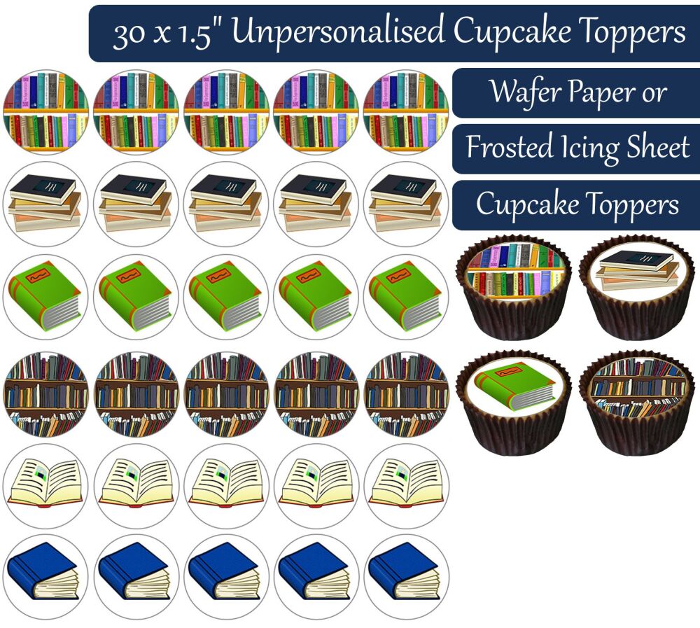 Books - 30 Cupcake Toppers