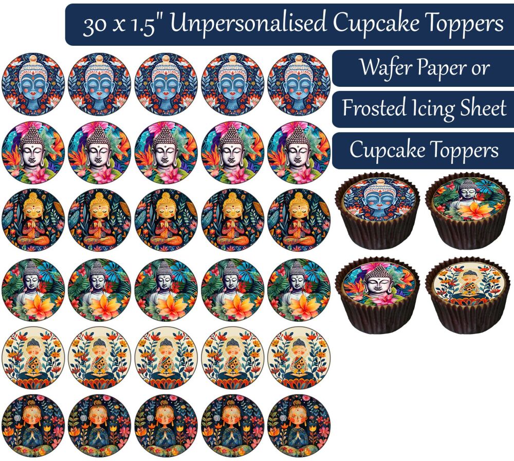Buddha  - 30 Cupcake Toppers